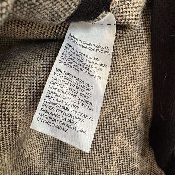 Chicos Animal Print Mock Neck Cashmere Blend Tunic Sweater With Side Buttons Siz - Picture 9 of 14